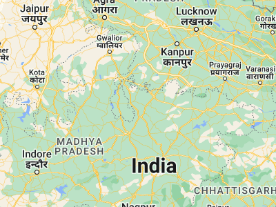 Map showing location of Baldeogarh (24.75619, 79.06715)