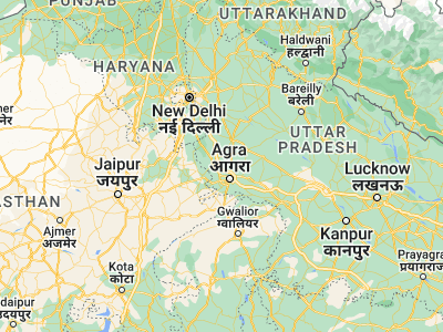 Map showing location of Baldev (27.40804, 77.82382)