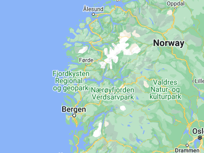 Map showing location of Balestrand (61.20757, 6.5334)