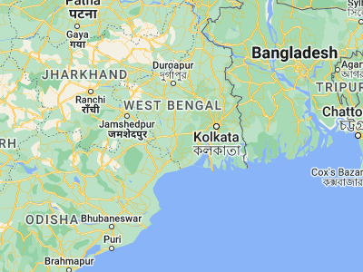 Map showing location of Bāli Chak (22.36667, 87.55)
