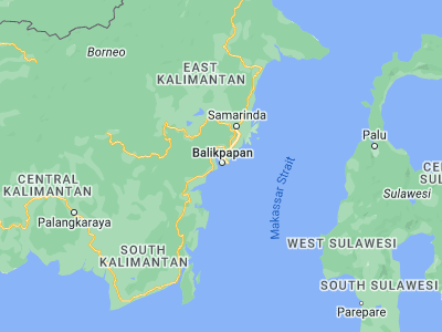 Map showing location of Balikpapan (-1.26753, 116.82887)