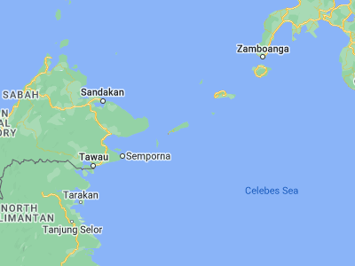 Map showing location of Balimbing (5.0825, 119.96583)