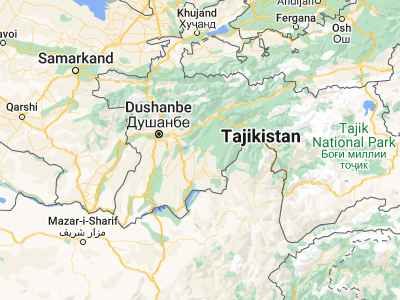 Map showing location of Baljuvon (38.30838, 69.67672)