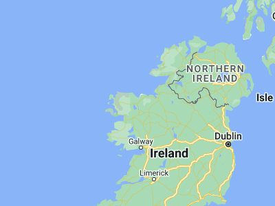 Map showing location of Ballina (54.11667, -9.16667)