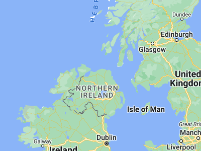 Map showing location of Ballymoney (55.0708, -6.51009)
