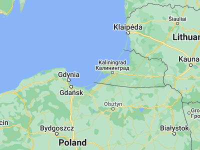 Map showing location of Baltiysk (54.65382, 19.91104)