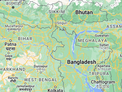 Map showing location of Bālurghāt (25.22099, 88.77732)