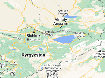 Map showing location of Balykchy (42.46017, 76.18709)