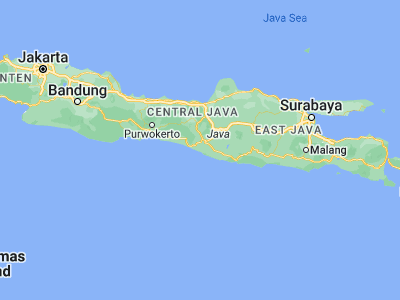 Map showing location of Bambanglipuro (-7.95, 110.28333)