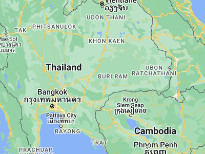 Map showing location of Ban Huai Thalaeng (14.98333, 102.65)