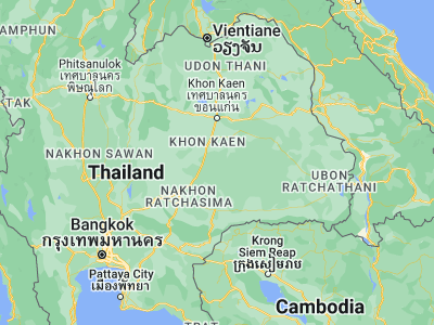 Map showing location of Ban Mai Chaiyaphot (15.57361, 102.83331)