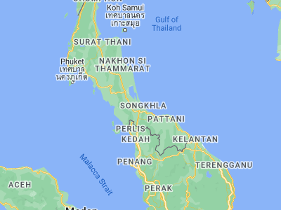 Map showing location of Ban Mai (7.20411, 100.54508)