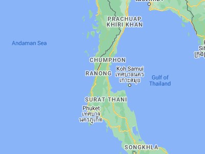 Map showing location of Ban Nam Yuen (9.87686, 98.86592)