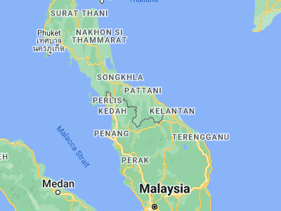 Map showing location of Ban Nang Sata (6.26638, 101.26461)