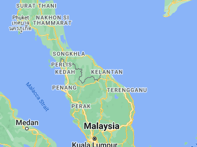 Map showing location of Ban Su-ngai Pa Di (6.07239, 101.87172)