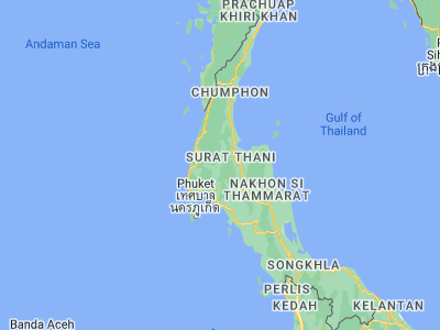 Map showing location of Ban Takhun (8.90364, 98.8845)