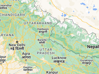 Map showing location of Banbasa (28.99132, 80.07608)