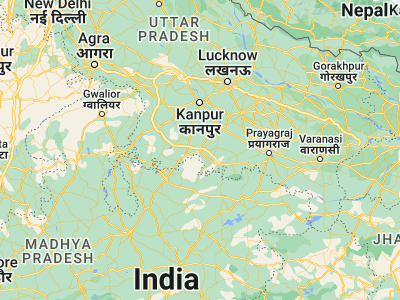 Map showing location of Bānda (25.47534, 80.3358)