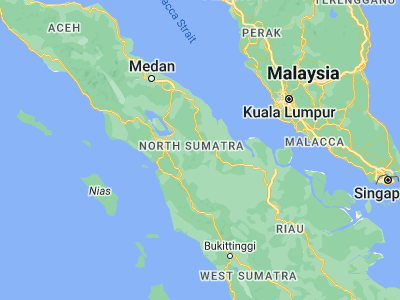 Map showing location of Bandar (2.05, 99.75)