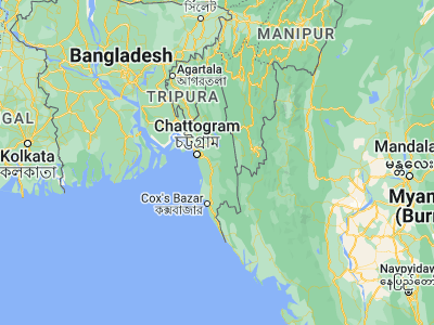 Map showing location of Bāndarban (22.19534, 92.21946)