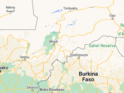 Map showing location of Bandiagara (14.35005, -3.61038)
