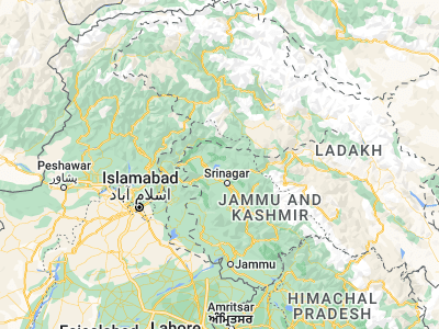 Map showing location of Bandipura (34.41825, 74.64042)