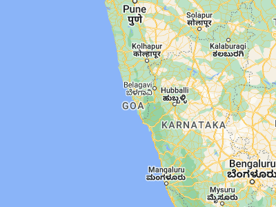 Map showing location of Bandora (15.4, 73.96667)