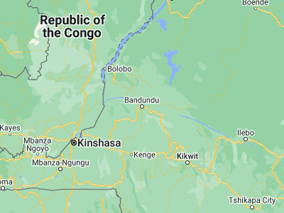 Map showing location of Bandundu (-3.31667, 17.36667)