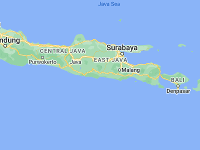 Map showing location of Bandung (-8.1676, 111.7844)