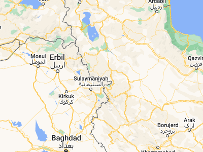 Map showing location of Bāneh (35.9975, 45.8853)