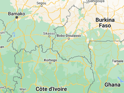 Map showing location of Banfora (10.63333, -4.76667)