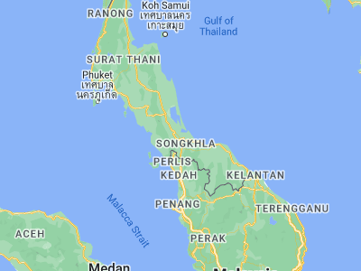 Map showing location of Bang Klam (7.08953, 100.41075)