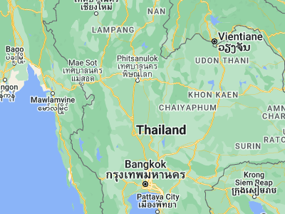 Map showing location of Bang Mun Nak (16.02781, 100.37917)