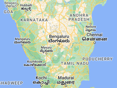 Map showing location of Bangalore (12.97194, 77.59369)