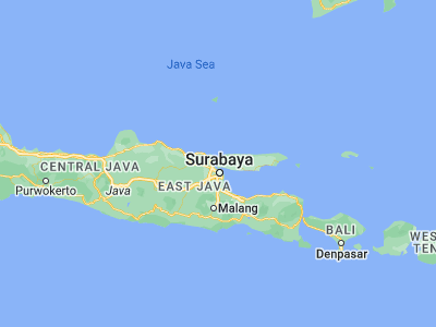Map showing location of Bangkalan (-7.0455, 112.7351)