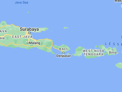 Map showing location of Banjar Bunutpanggang (-8.16556, 115.01943)