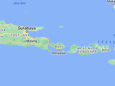 Map showing location of Banjar Kampunganyar (-8.1091, 115.0862)