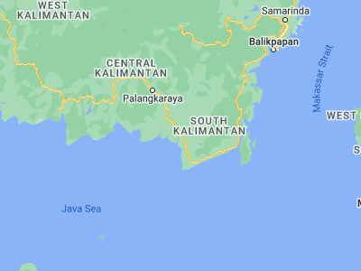 Map showing location of Banjarmasin (-3.32442, 114.591)