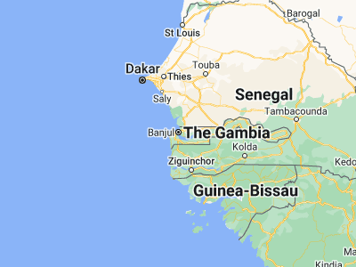 Map showing location of Banjul (13.45274, -16.57803)