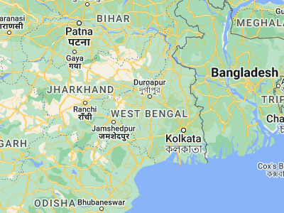 Map showing location of Bānkura (23.25, 87.06667)