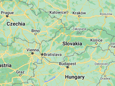 Map showing location of Bánovce nad Bebravou (48.7213, 18.25754)