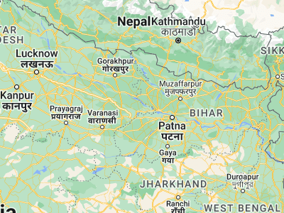 Map showing location of Bānsdīh (25.88409, 84.21737)