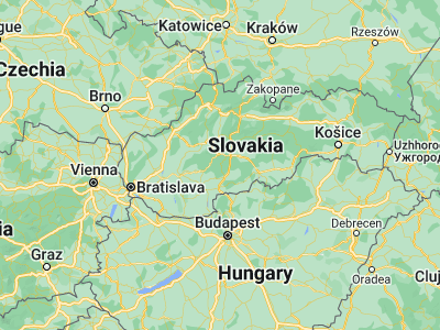 Map showing location of Banská Štiavnica (48.44858, 18.91003)