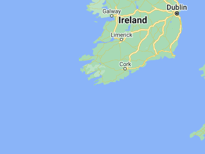 Map showing location of Bantry (51.68333, -9.45)