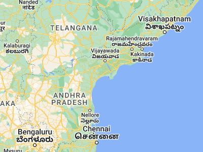 Map showing location of Bāpatla (15.9, 80.46667)