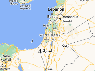 Map showing location of Bāqat al Ḩaţab (32.20434, 35.11433)