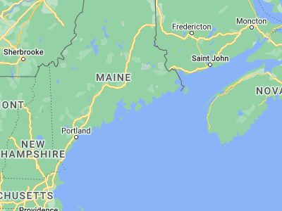 Map showing location of Bar Harbor (44.38758, -68.2039)