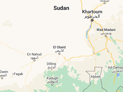 Map showing location of Bārah (13.7, 30.36667)