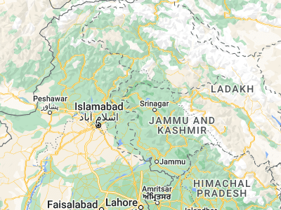 Map showing location of Bāramūla (34.209, 74.34285)
