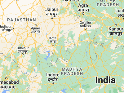 Map showing location of Bārān (25.1, 76.51667)